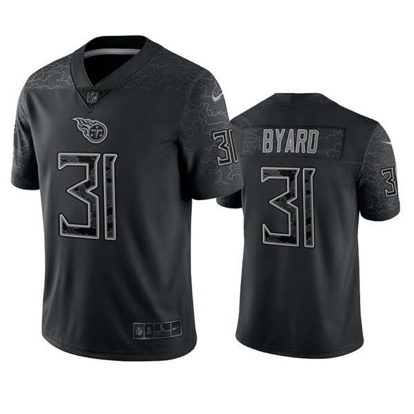 Men's Tennessee Titans #31 Kevin Byard Black Reflective Limited Stitched Football Jersey - Click Image to Close